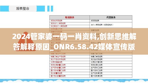 2024管家婆一碼一肖資料,創(chuàng)新思維解答解釋原因_ONR6.58.42媒體宣傳版