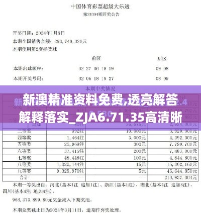 新澳精準資料免費,透亮解答解釋落實_ZJA6.71.35高清晰度版