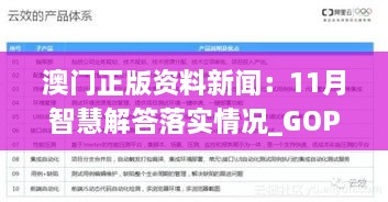 澳門正版資料新聞：11月智慧解答落實情況_GOP9.49.57幽雅版