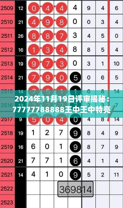 2024年11月19日評(píng)審揭秘：77777788888王中王中特亮點(diǎn)與解答詳解_REY5.30.89珍藏版