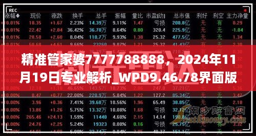 精準(zhǔn)管家婆7777788888，2024年11月19日專業(yè)解析_WPD9.46.78界面版