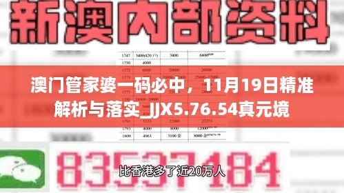 澳門管家婆一碼必中，11月19日精準解析與落實_JJX5.76.54真元境