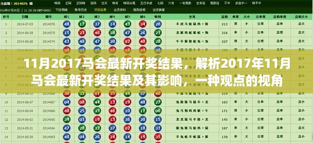 2017年11月馬會最新開獎(jiǎng)結(jié)果分析與影響，一種觀點(diǎn)的視角