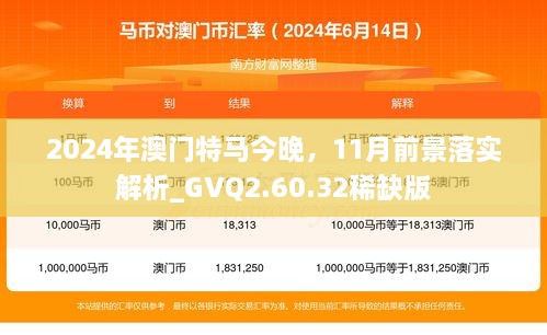 2024年澳門特馬今晚，11月前景落實解析_GVQ2.60.32稀缺版