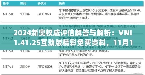 2024新奧權(quán)威評估解答與解析：VNI1.41.25互動版精彩免費資料，11月19日發(fā)布