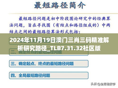 2024年11月19日澳門(mén)三肖三碼精準(zhǔn)解析研究路徑_TLB7.31.32社區(qū)版