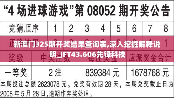 新澳門325期開獎結(jié)果查詢表,深入挖掘解釋說明_JFT43.606先鋒科技