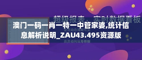 澳門一碼一肖一特一中管家婆,統(tǒng)計(jì)信息解析說明_ZAU43.495資源版