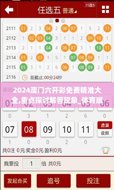 2024澳門六開彩免費精準大全,重點探討解答現(xiàn)象_體育版UHP6.52