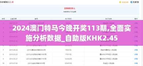 2024澳門特馬今晚開獎113期,全面實施分析數(shù)據(jù)_自助版KHK2.45