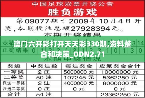 澳門六開彩打開天天彩330期,資料整合和決策_ODN2.71