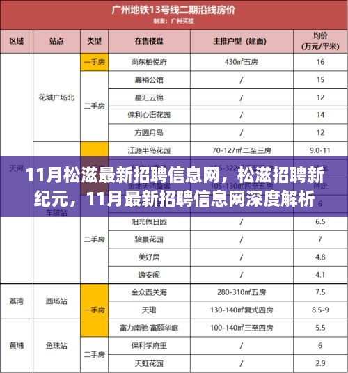 松滋招聘新紀(jì)元，揭秘11月最新招聘信息網(wǎng)深度解析