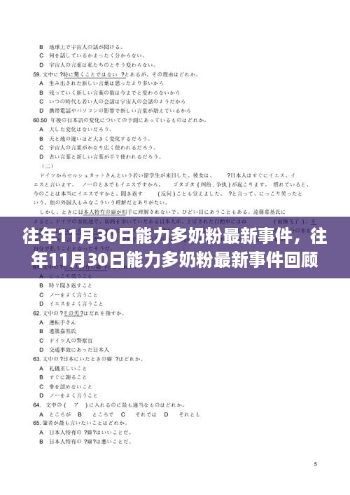 往年11月30日能力多奶粉最新事件，往年11月30日能力多奶粉最新事件回顧與解析