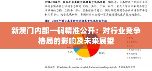 新澳門內(nèi)部一碼精準公開：對行業(yè)競爭格局的影響及未來展望