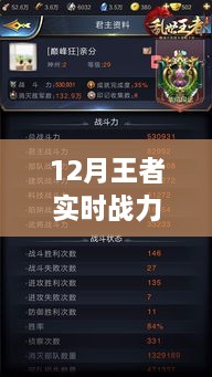 12月王者實時戰(zhàn)力排行榜深度解析，榮耀之戰(zhàn)，王者之巔的較量