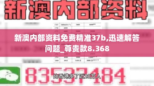 新澳內(nèi)部資料免費精準(zhǔn)37b,迅速解答問題_尊貴款8.368