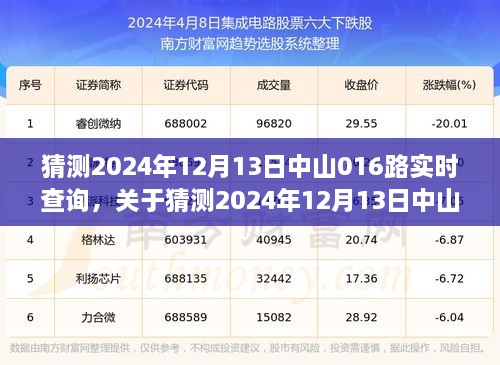 關(guān)于中山公交016路實(shí)時(shí)查詢的預(yù)測與探討，2024年12月13日實(shí)時(shí)查詢分析