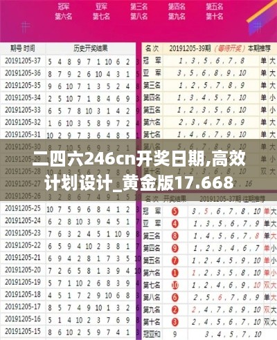 二四六246cn開獎日期,高效計劃設計_黃金版17.668