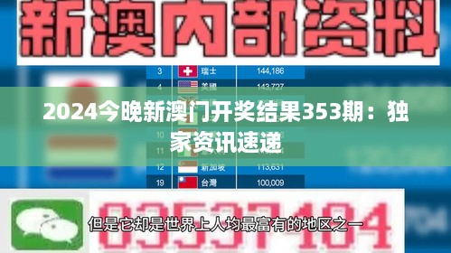 2024今晚新澳門開獎(jiǎng)結(jié)果353期：獨(dú)家資訊速遞