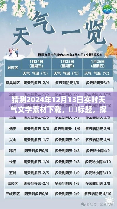 探秘明日風(fēng)光，心靈之旅的天氣預(yù)報下載——2024年12月13日實時天氣文字素材下載預(yù)測