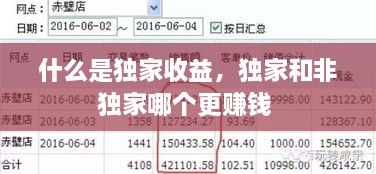 什么是獨家收益，獨家和非獨家哪個更賺錢 