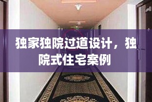 獨家獨院過道設計，獨院式住宅案例 