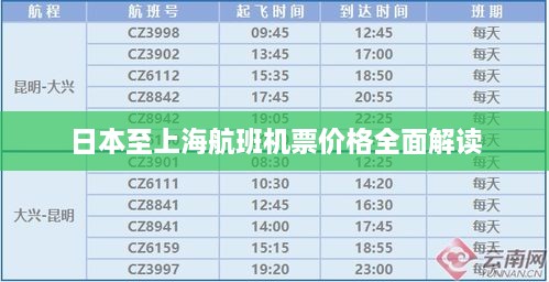 日本至上海航班機票價格全面解讀