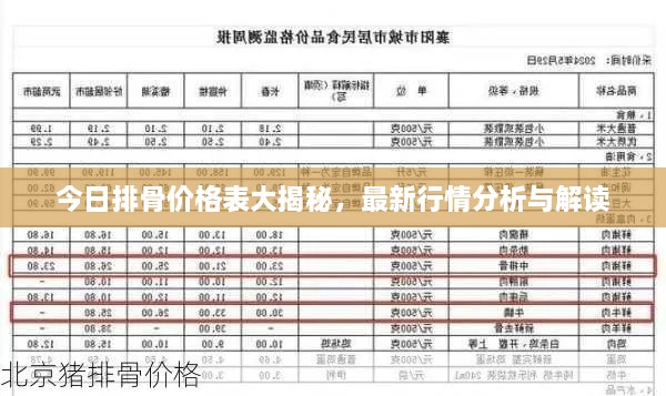 今日排骨價格表大揭秘，最新行情分析與解讀