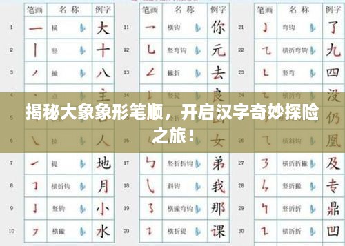 揭秘大象象形筆順，開(kāi)啟漢字奇妙探險(xiǎn)之旅！