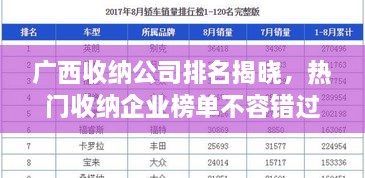 廣西收納公司排名揭曉，熱門收納企業(yè)榜單不容錯過！