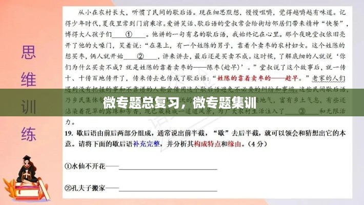 微專題總復習，微專題集訓 