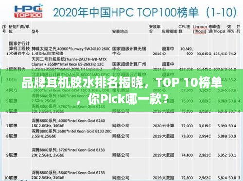 品牌耳機(jī)膠水排名揭曉，TOP 10榜單，你Pick哪一款？