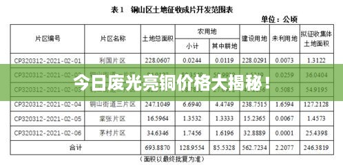 今日廢光亮銅價(jià)格大揭秘！