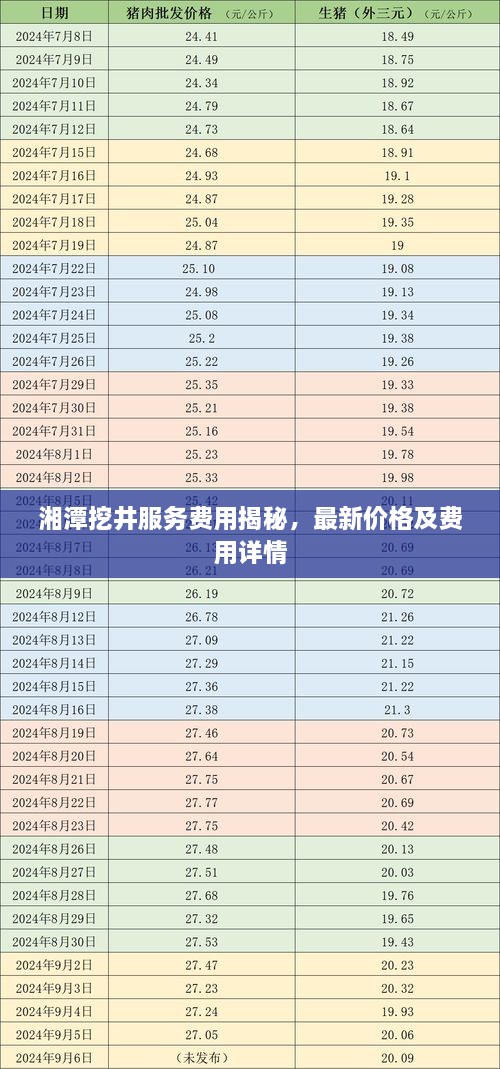 湘潭挖井服務費用揭秘，最新價格及費用詳情